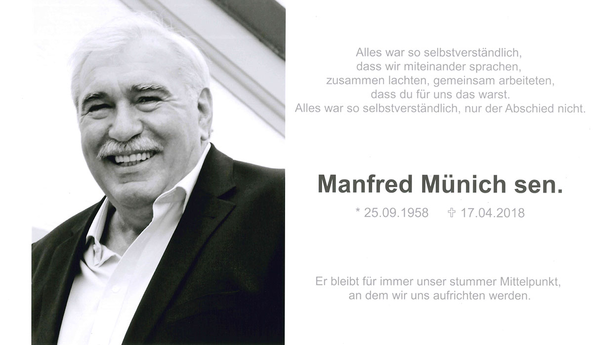 Trauerbild Manfred Münich sen.